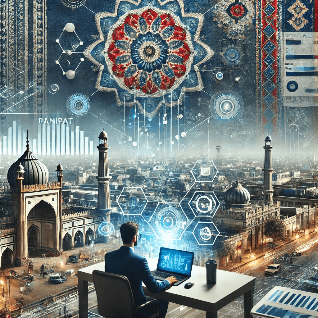A visually striking and detailed image depicting a digital marketing checklist with colorful icons and abstract graphics